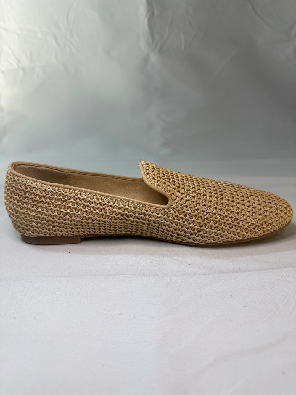 Jack Rogers Tan Woven Raffia Leather Loafers